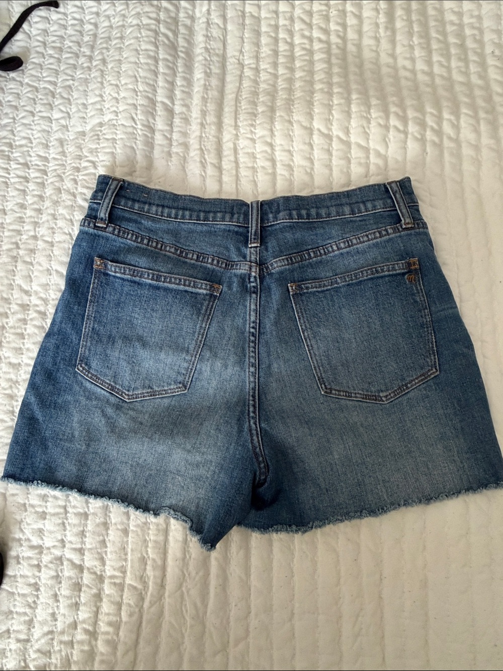 Madewell Blue Denim Cutoff Shorts with Frayed Hem - Picture 3 of 3